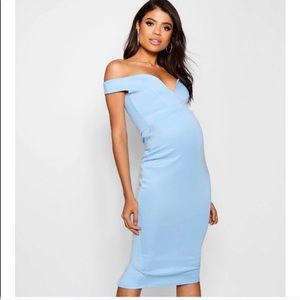 BooHoo Blue Maternity Dress